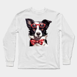 Fancy Border Collie Dog Long Sleeve T-Shirt